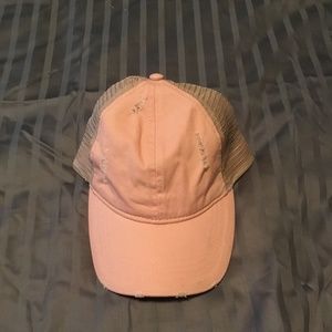 Pink Distressed Trucker Hat
